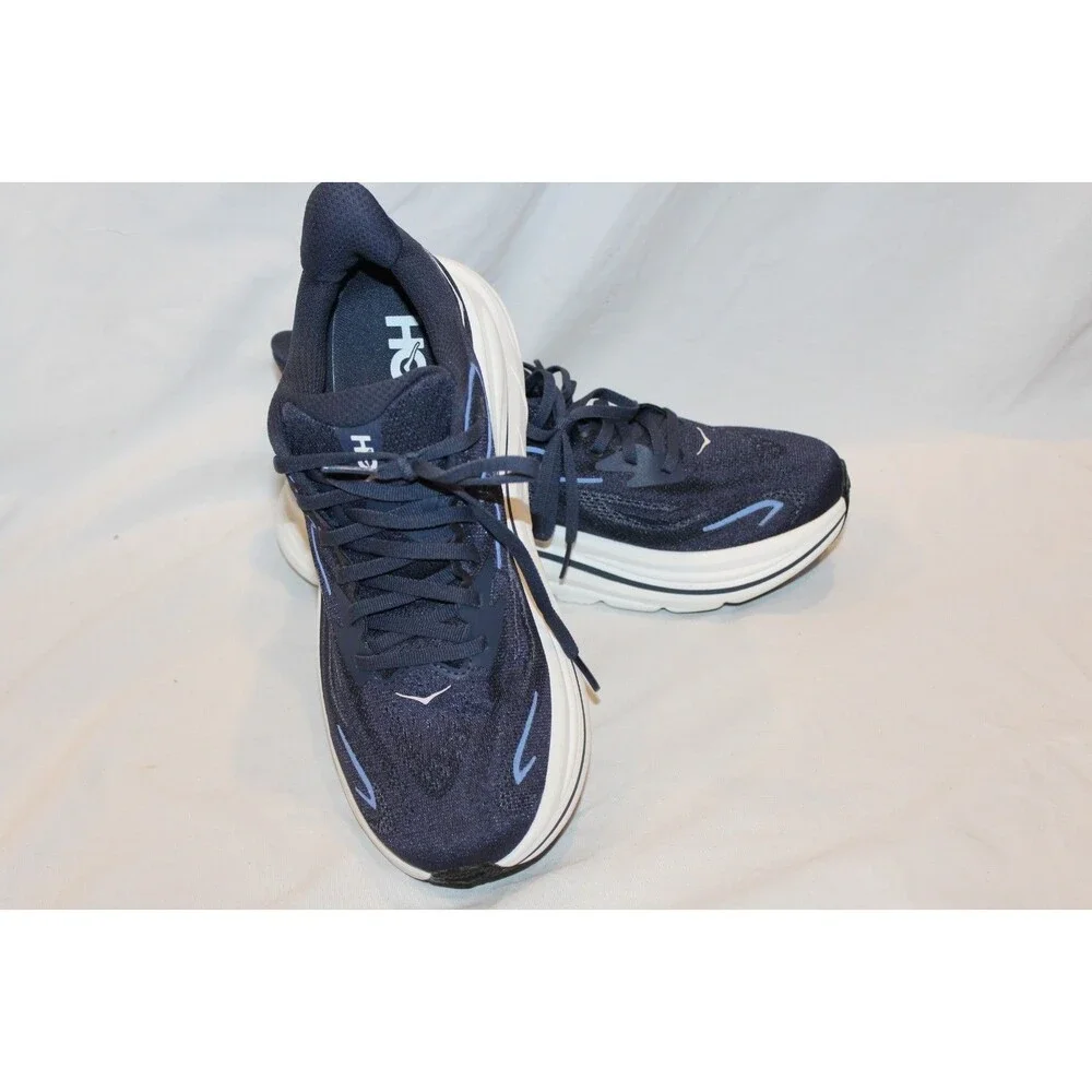 NIB Hoka One Men's Clifton 10 Running Athletic Sneakers NAVY BLUE NWOB 10 D